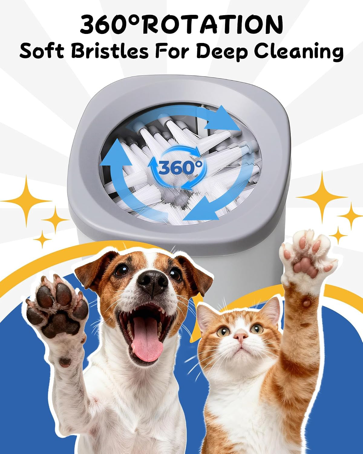 Automatic Electric Dog Paw Cleaner with Two Speed Settings for Medium to Large Dogs and Cats