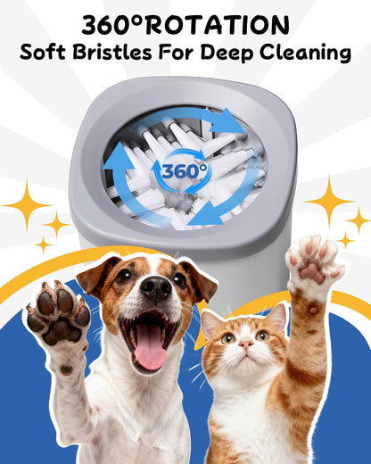 Automatic Electric Dog Paw Cleaner with Two Speed Settings for Medium to Large Dogs and Cats