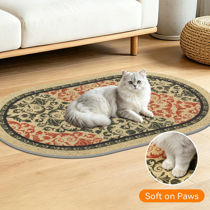 High-Density PVC Cat Litter Mat, 33" x 22", Non-Slip, Waterproof, and Urine-Proof, Soft on Kittens' Paws, Brown-Green