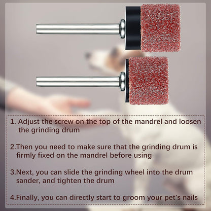 22-Piece Dog Nail Grinder Band Replacement Kit, 1/2 Inch 60 Grit and 100 Grit, Compatible with Pet Nail Trimmers and Grinders for Smooth Claw Grooming