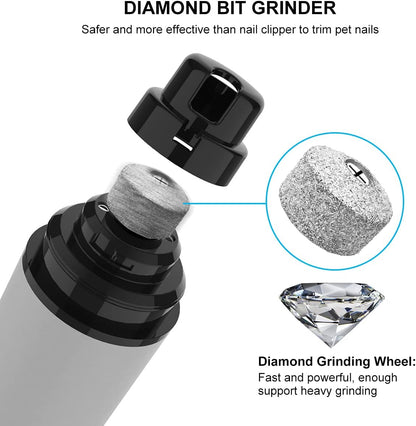 Professional Electric Dog Nail Grinder with 10-Hour Battery Life, Stepless Speed Regulation, and Quiet Operation for Painless Grooming of Dogs and Cats of All Sizes