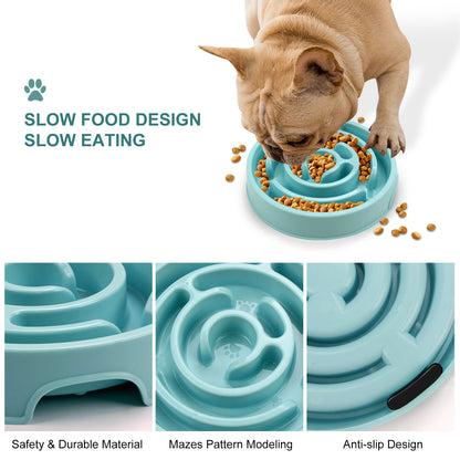 Silicone Slow Feeder Puzzle Bowl for Dogs - Promotes Healthy Eating and Prevents Choking
