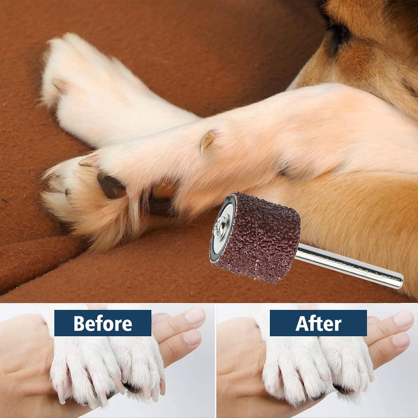 Donleeving 26-Piece Dog Nail Grinder Replacement Kit with Sanding Drums and Grit Bands for Pet Nail Care (80#/120#)