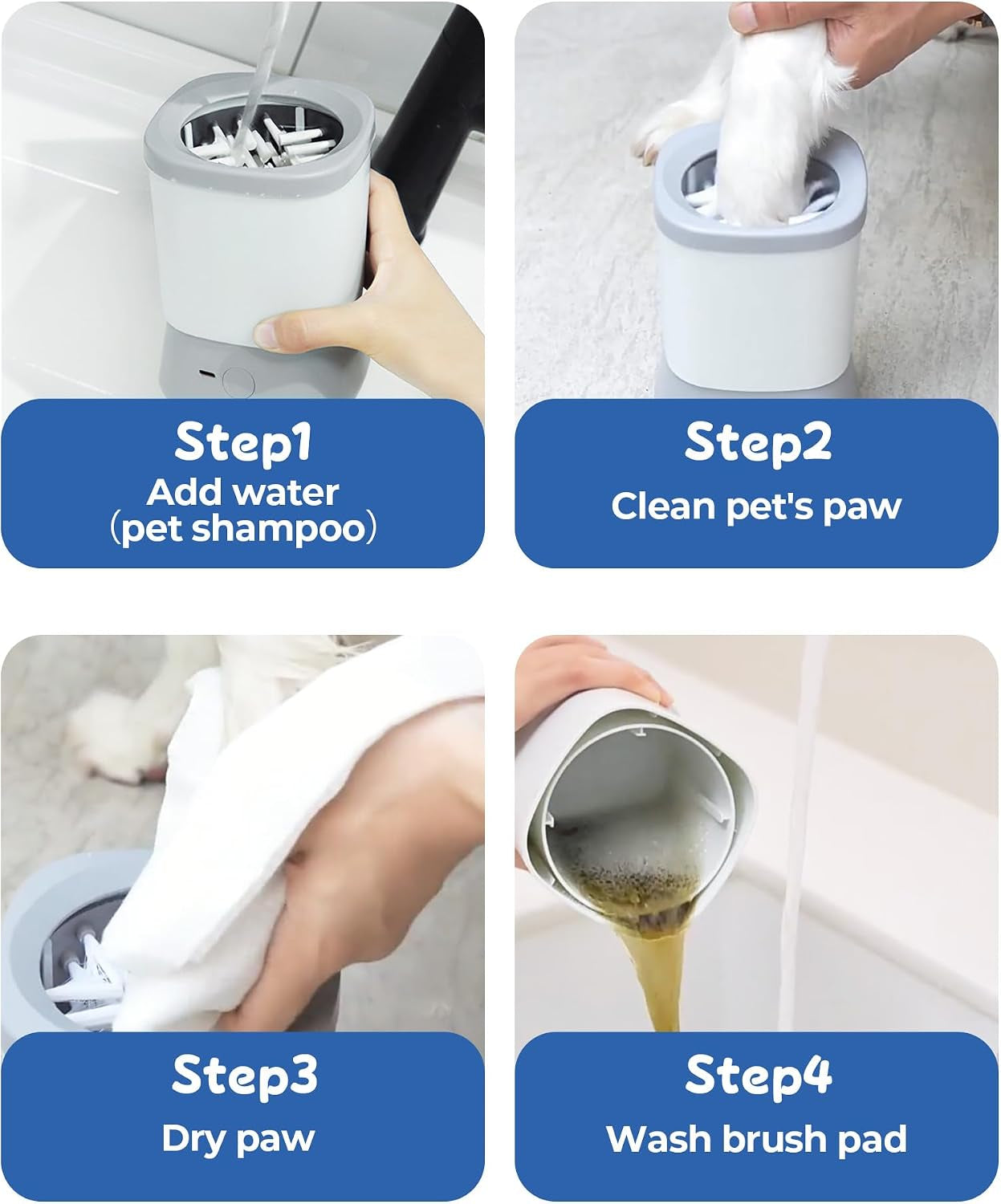 Automatic Electric Dog Paw Cleaner with Two Speed Settings for Medium to Large Dogs and Cats