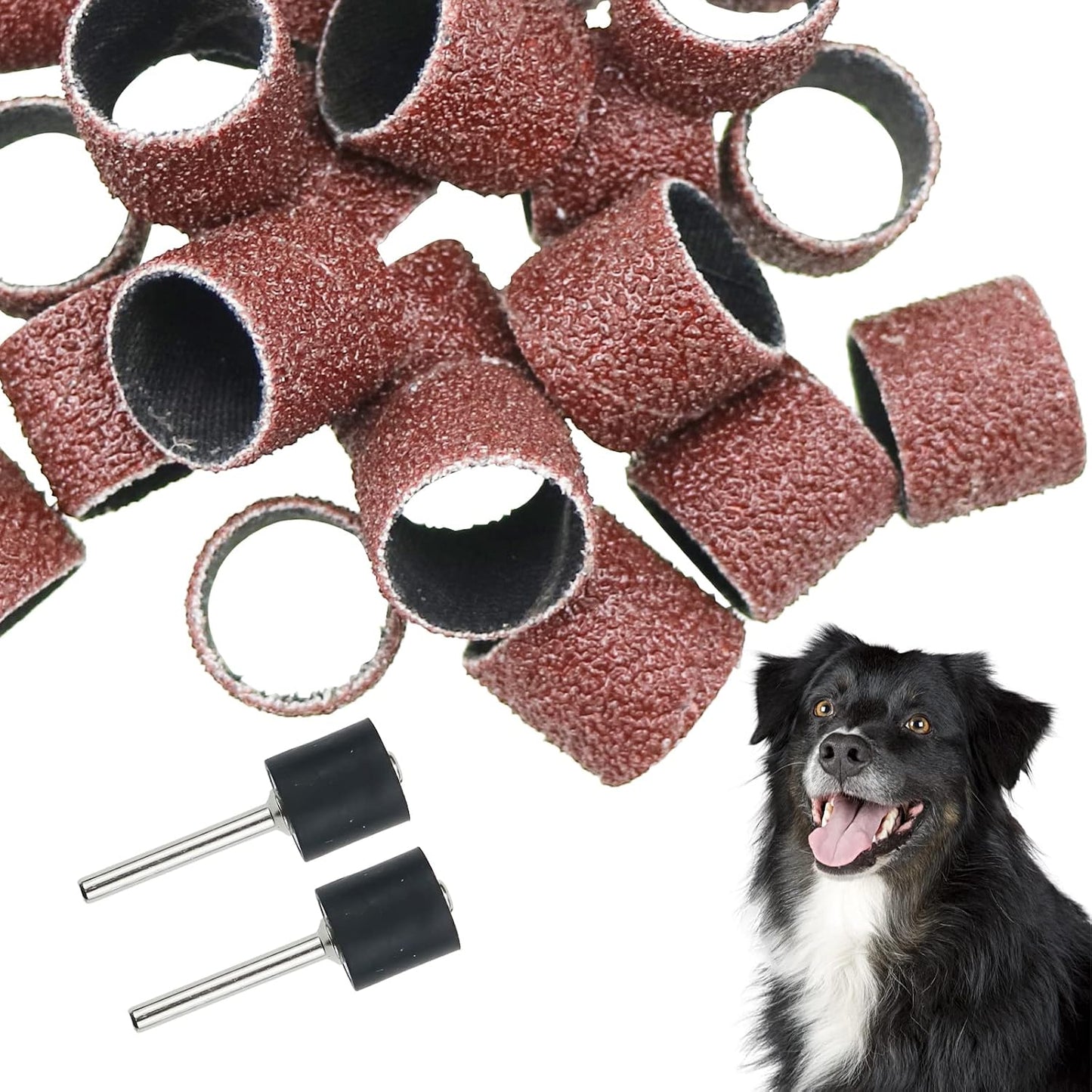 Donleeving 26-Piece Dog Nail Grinder Replacement Kit with Sanding Drums and Grit Bands for Pet Nail Care (80#/120#)