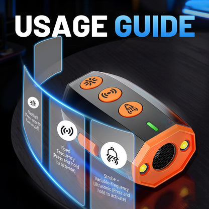 Handheld Ultrasonic Dog Bark Deterrent Device with LED Light - Humane Training Tool for Indoor & Outdoor Use, Effective Range of 16.4 Feet