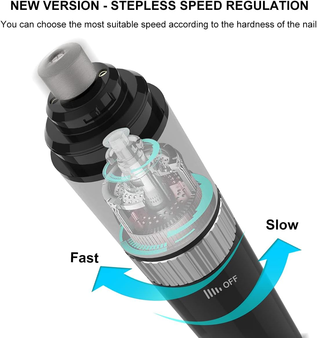 Professional Electric Dog Nail Grinder with 10-Hour Battery Life, Stepless Speed Regulation, and Quiet Operation for Painless Grooming of Dogs and Cats of All Sizes