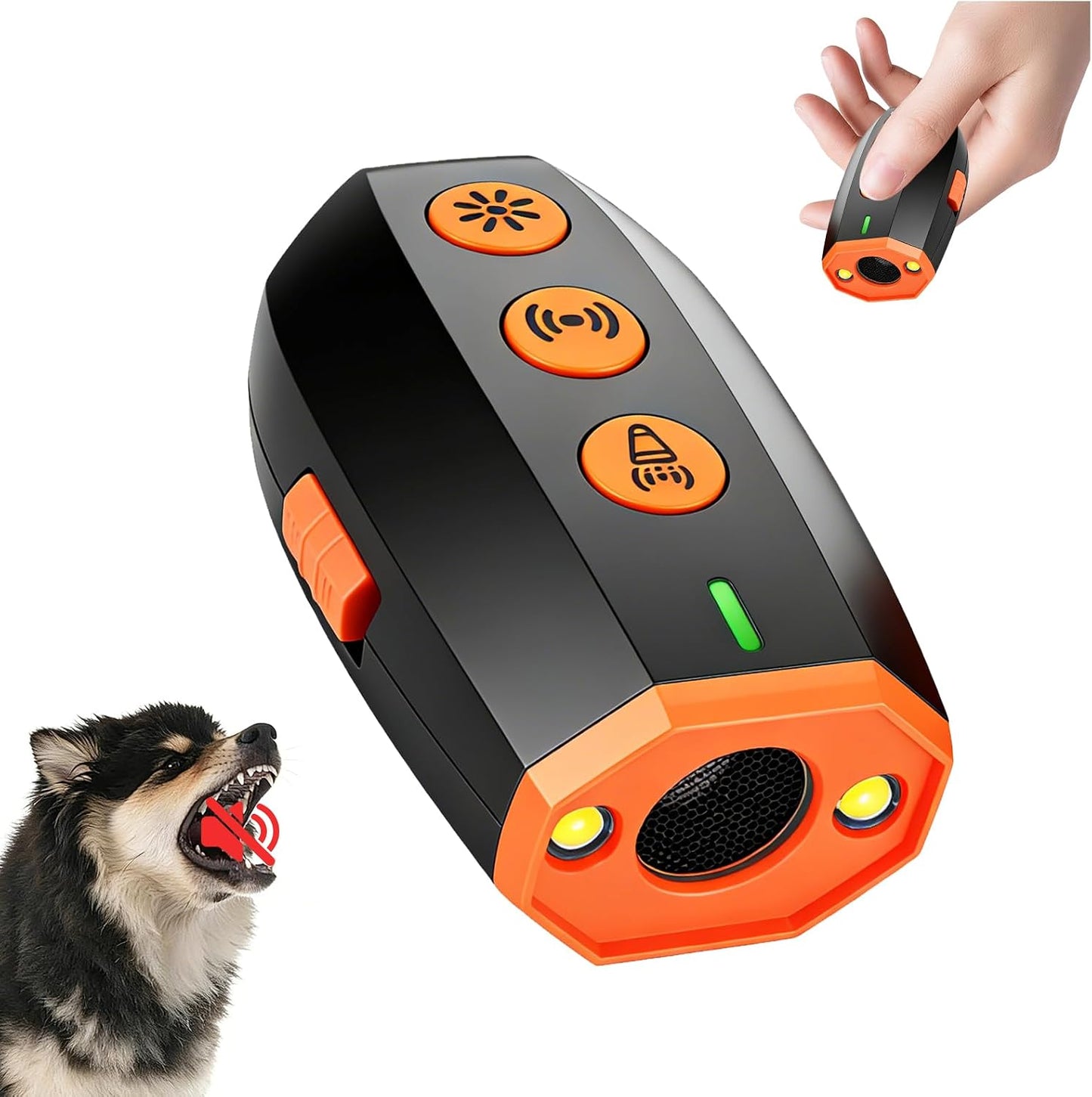 Handheld Ultrasonic Dog Bark Deterrent Device with LED Light - Humane Training Tool for Indoor & Outdoor Use, Effective Range of 16.4 Feet