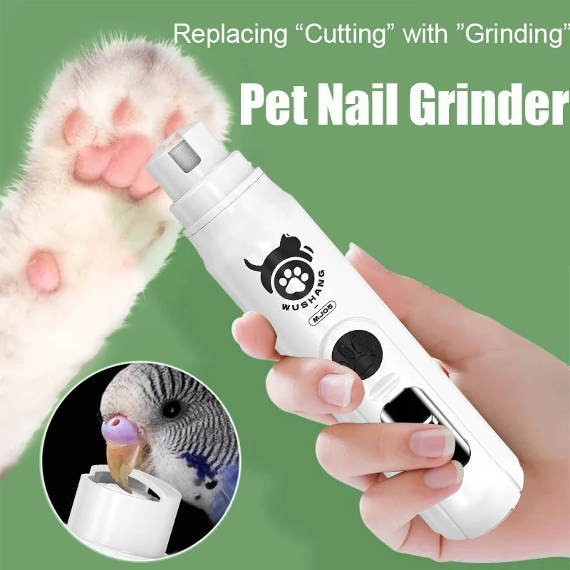 3-Speed Adjustable Pet Nail Grinder and Electric Beak Sharpener for Parrots, Rechargeable Nail Trimmer for Cats and Dogs