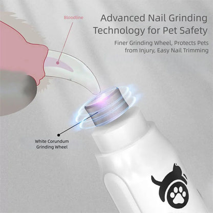 3-Speed Adjustable Pet Nail Grinder and Electric Beak Sharpener for Parrots, Rechargeable Nail Trimmer for Cats and Dogs