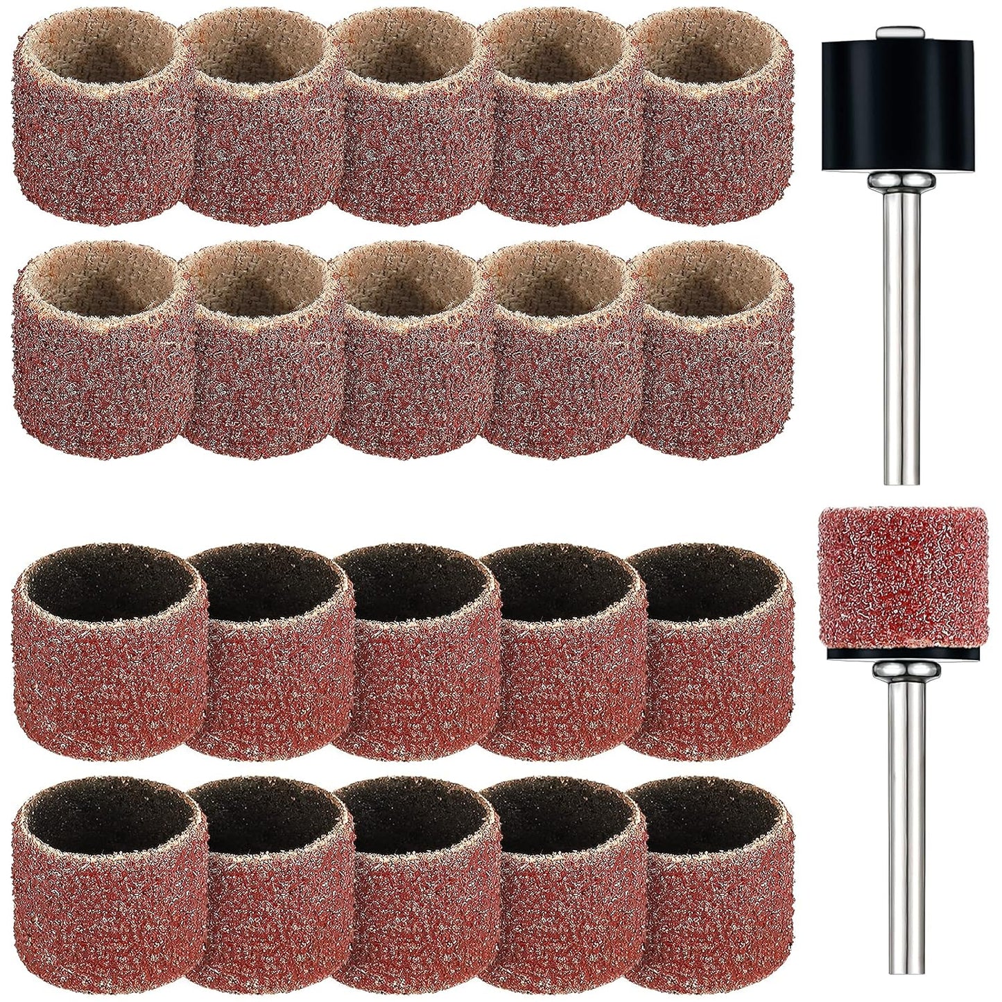 22-Piece Dog Nail Grinder Band Replacement Kit, 1/2 Inch 60 Grit and 100 Grit, Compatible with Pet Nail Trimmers and Grinders for Smooth Claw Grooming