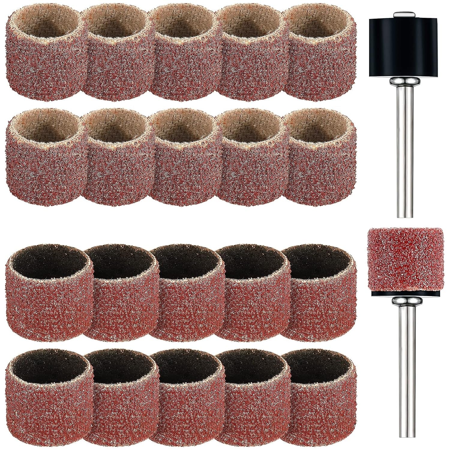 22-Piece Dog Nail Grinder Band Replacement Kit, 1/2 Inch 60 Grit and 100 Grit, Compatible with Pet Nail Trimmers and Grinders for Smooth Claw Grooming