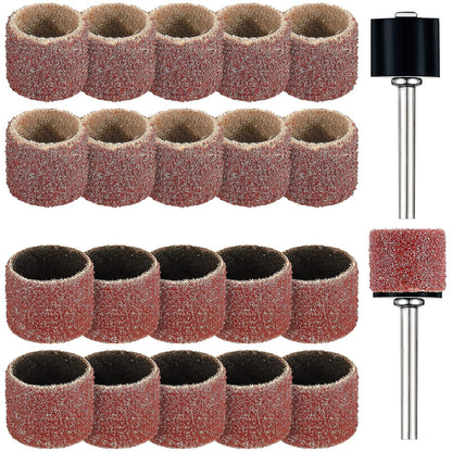 22-Piece Dog Nail Grinder Band Replacement Kit, 1/2 Inch 60 Grit and 100 Grit, Compatible with Pet Nail Trimmers and Grinders for Smooth Claw Grooming